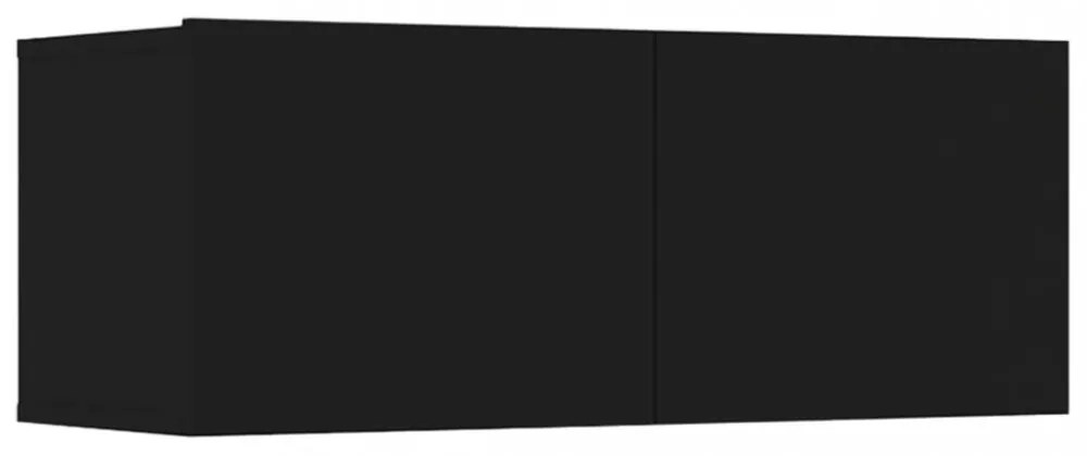 4 db fekete szerelt fa TV-szekrény 80 x 30 x 30 cm