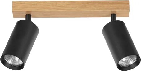 Brilagi - Spotlámpa SELE 2xGU10/30W/230V fekete/tölgy dekor