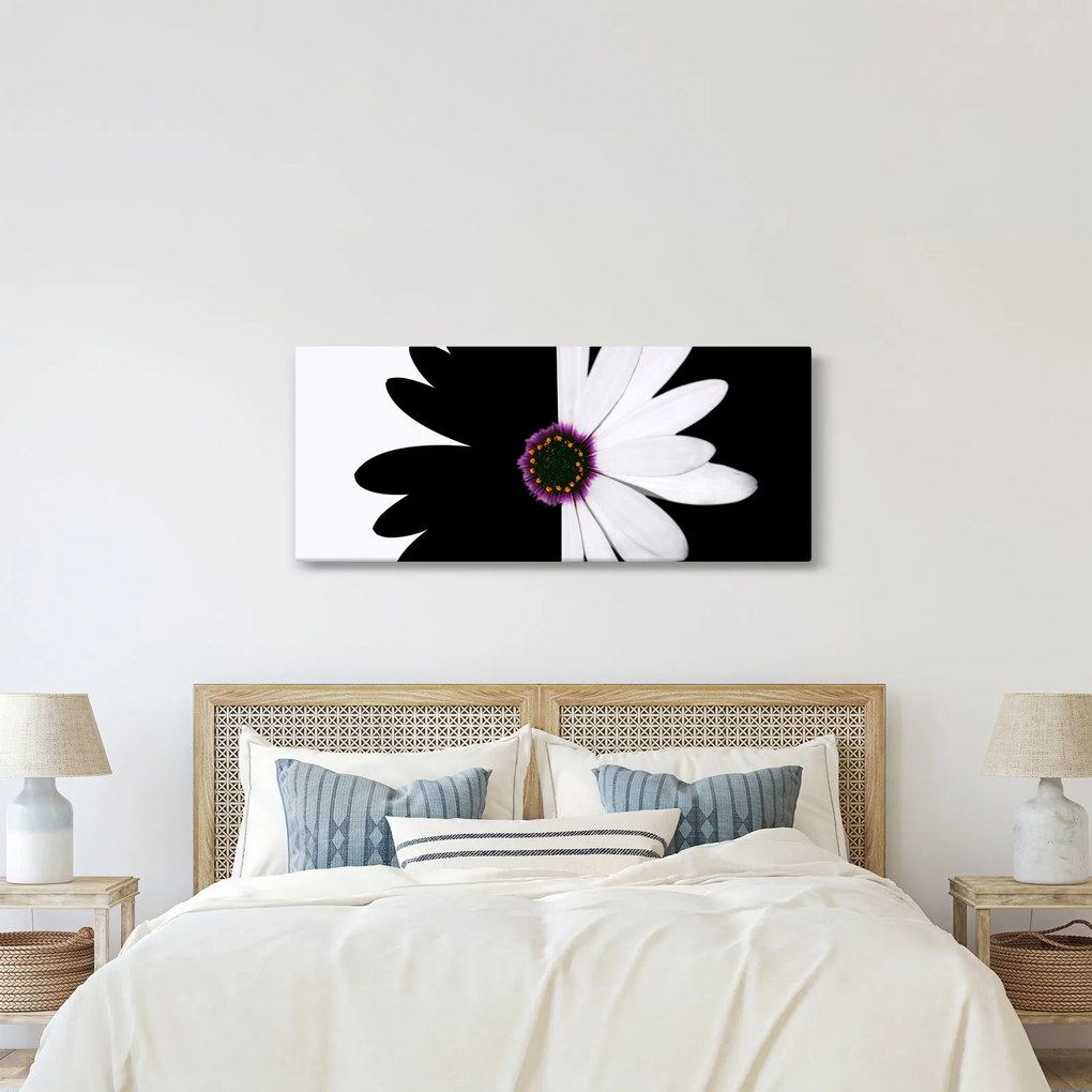 Egy fekete-fehér virág képe (120x50 cm)