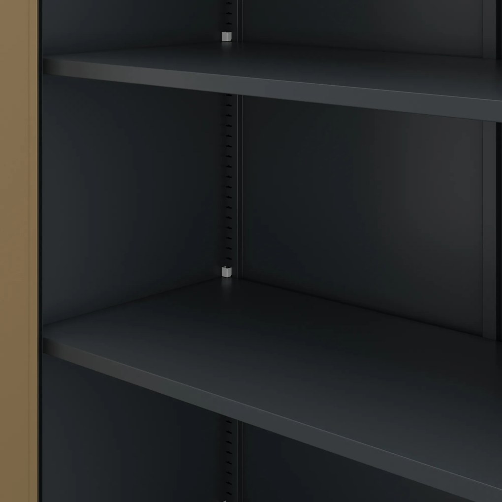 Fém irodai iratszekrény JAN II, Eco Design: antracit/dió