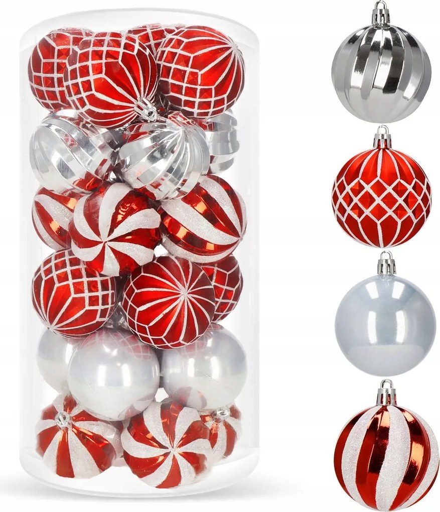 Karácsonyfadísz Nád 24 Db-os Karácsonyfa 6 CM Törhetetlen Medál Szett