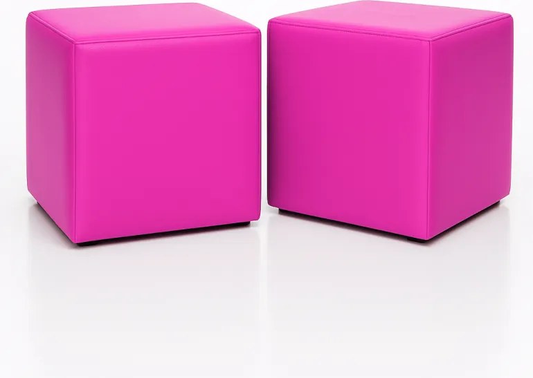EMI kocka alakú rózsaszín műbőr babzsákfotel