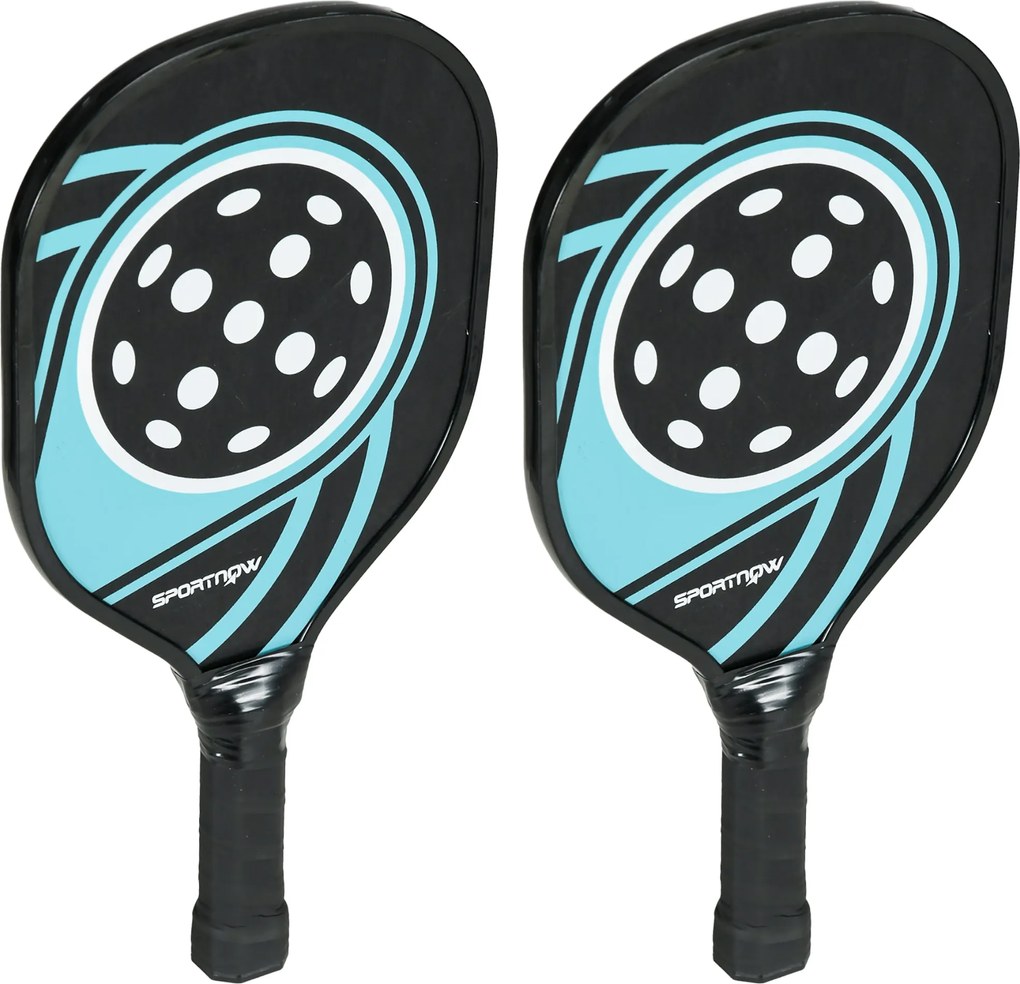 SPORTNOW Pickleball Ütőkészlet 4 Ütővel, 4 Labdával, Ergonomikus Markolatú Táskával, Beltéri és Kültéri Használatra, Kezdők és Hétvégi Játékosok Számá