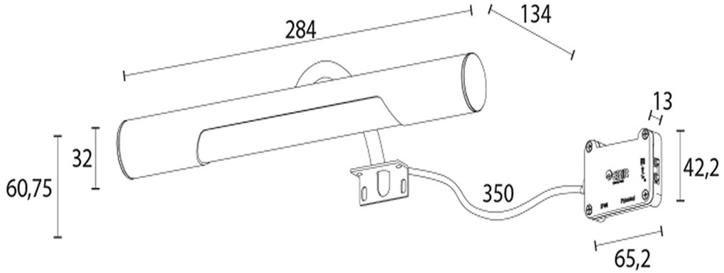 Sapho, ANDREA LED lámpa, 5W, 284x32x134mm, bronz, E26717CI