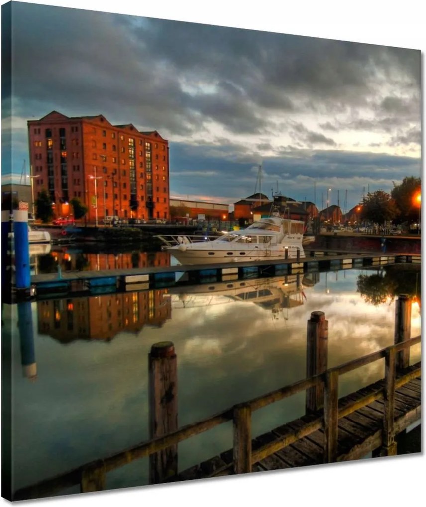 Vászonkép 40x40 Csónak a kikötőben