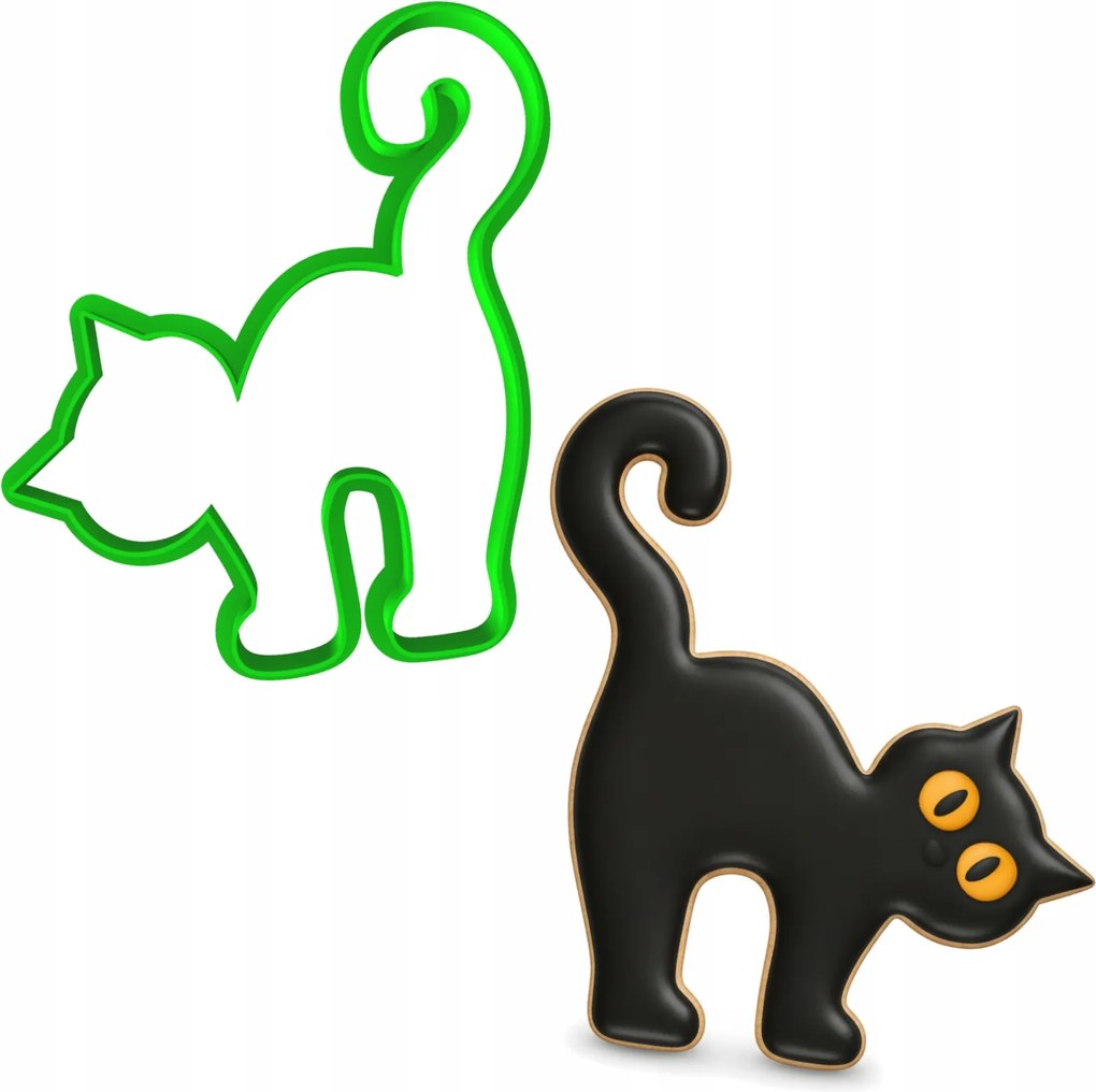 Forma Lyukasztó Sütemény- és Mézeskalácsvágó Halloween Cica Macska