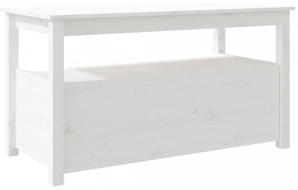 fehér tömör fenyőfa dohányzóasztal 102 x 49 x 55 cm