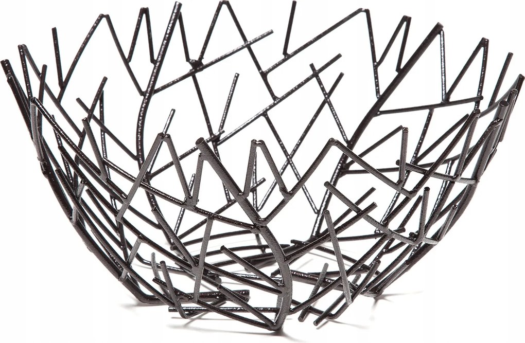 Kerek gyümölcstál, fekete-barna