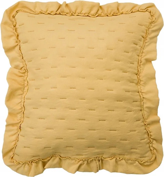 Savona díszpárnahuzat fodros 40x40 mustársárga