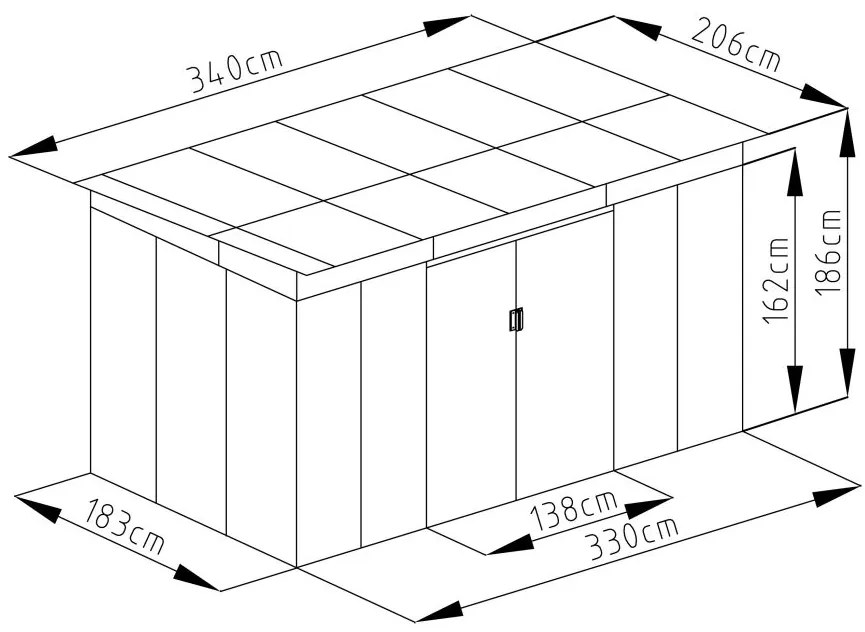 G21 Kerti tároló ház GRAH 700 - 340 x 206 cm antracit