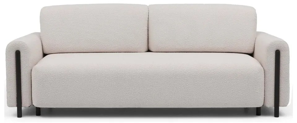 Bézs-krémszínű buklé kinyitható-tárolóhelyes kanapé 244 cm Arcadova – ELTAP