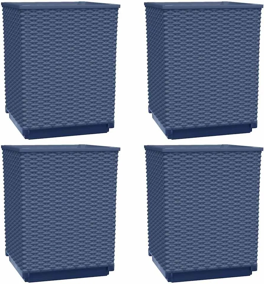 vidaXL 4 db kékszürke polipropilén növénytartó 30 x 30 x 37 cm