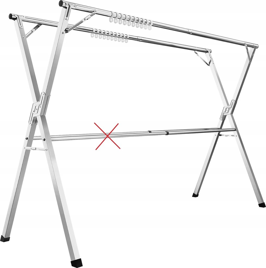 Erkélyszárító, szennyestartó, kerti, szabadonálló, vízszintes Songmics