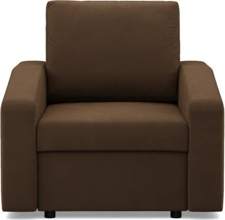 Zeus fotel, döntött kartámasz, szövet anyag, hab töltet, barna