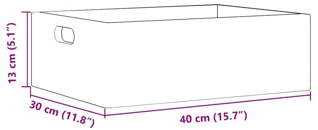 Fa doboz fogantyúkkal 40x30x13 cm tömör fa fenyő