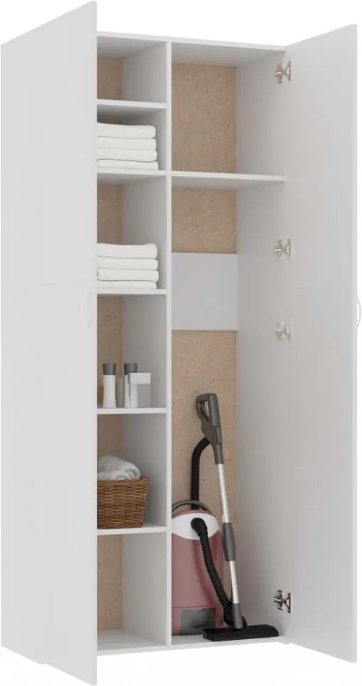 Fehér forgácslap tárolószekrény 80 x 35,5 x 180 cm