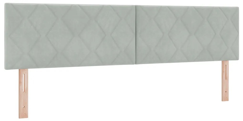 Boxspring Ágy Mattal és LED Fénnyel Szürke 180x200 cm Bársonyos