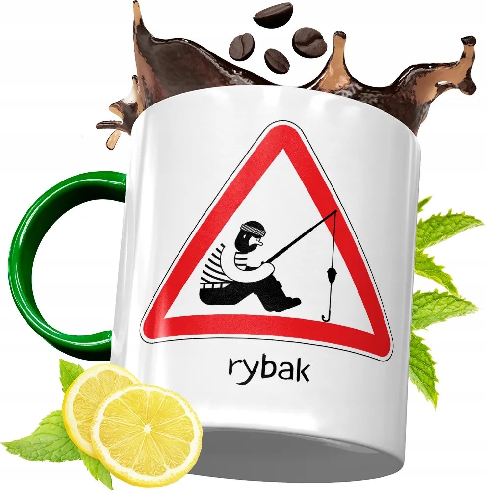 Zöld Bögre Horgászoknak Ajándékba, fényképes nyomattal