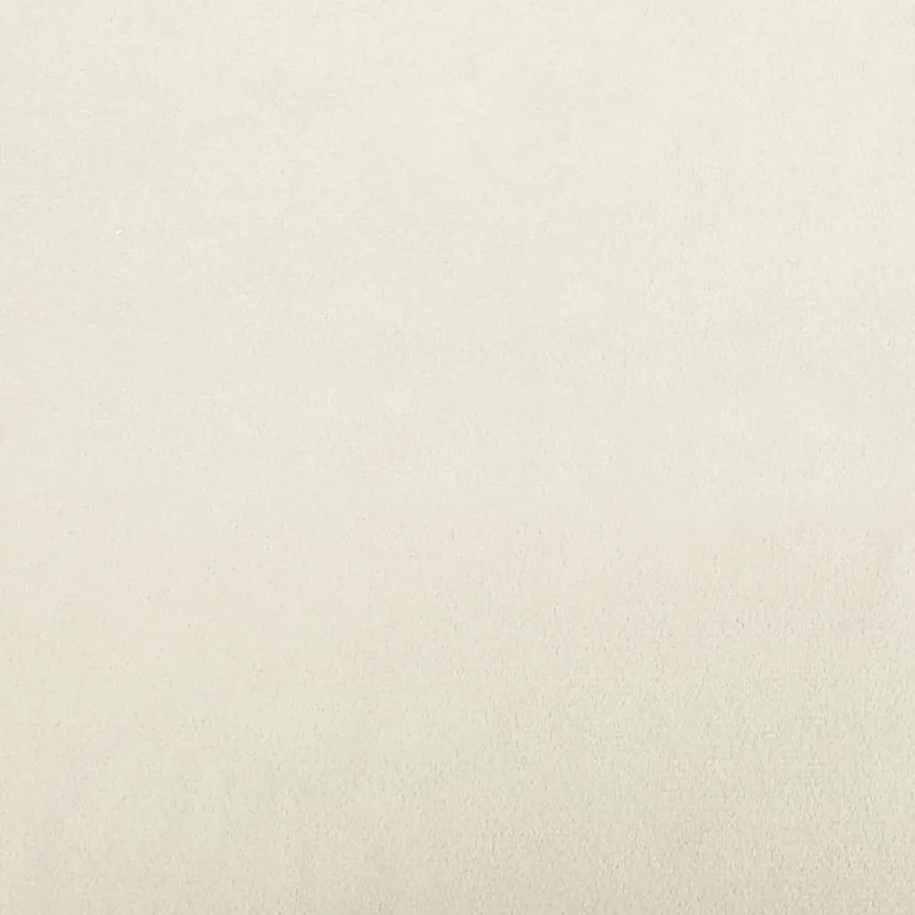 vidaXL 3 személyes krémszínű bársonykanapé lábtartóval 210 cm