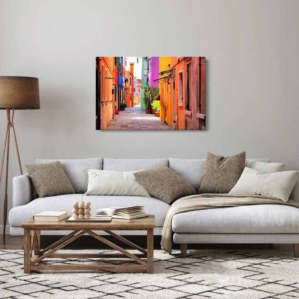 Kép - Színes ház Buranóban, Velencében (90x60 cm)