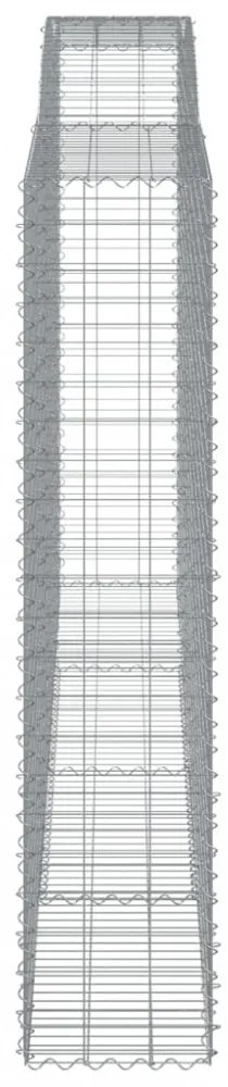6 db íves horganyzott vas gabion kosár 400x50x220/240 cm