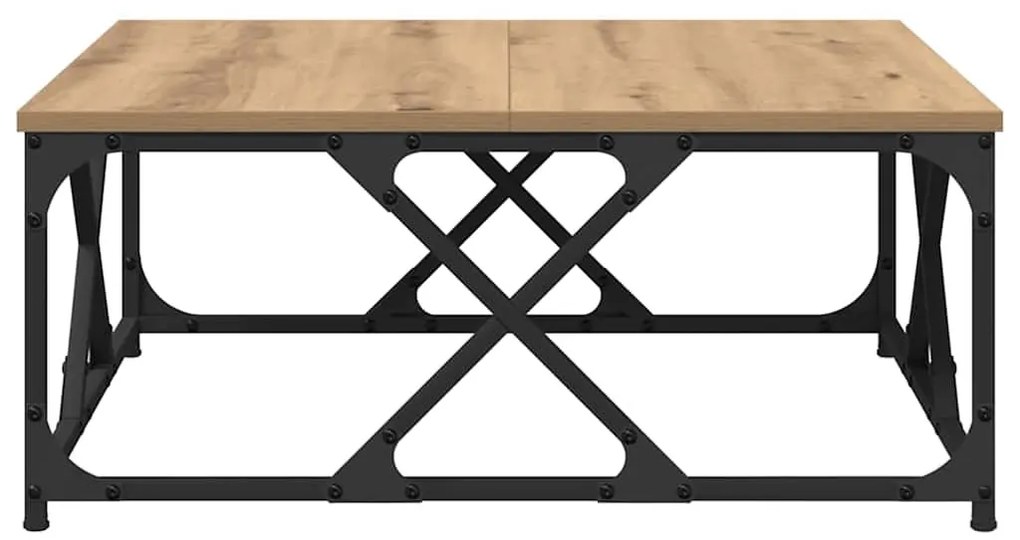 Dohányzóasztal kézműves tölgy 70 x 70 x 30 cm Faanyag