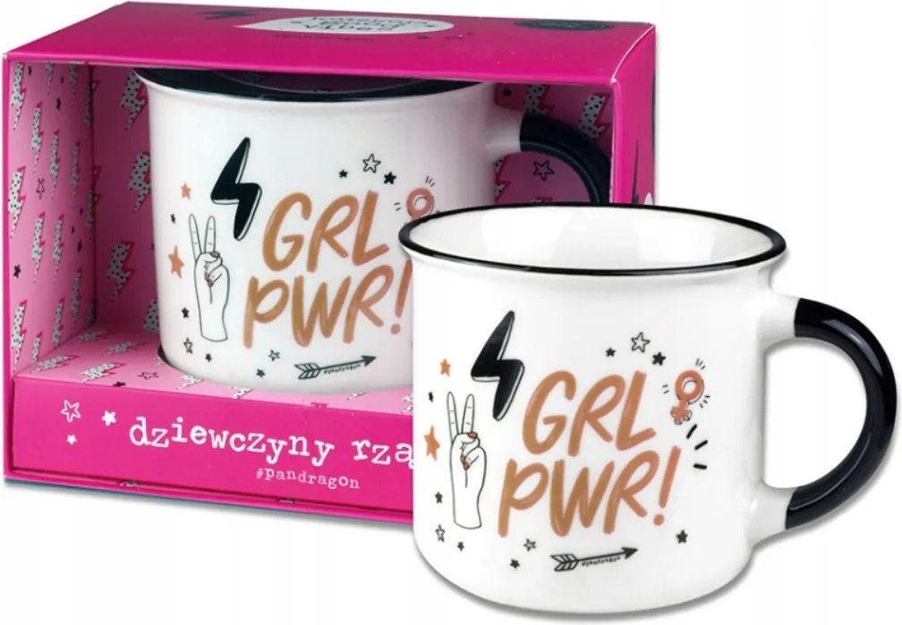 Bögre Erős Női Girl Power Grl Pwr Villám