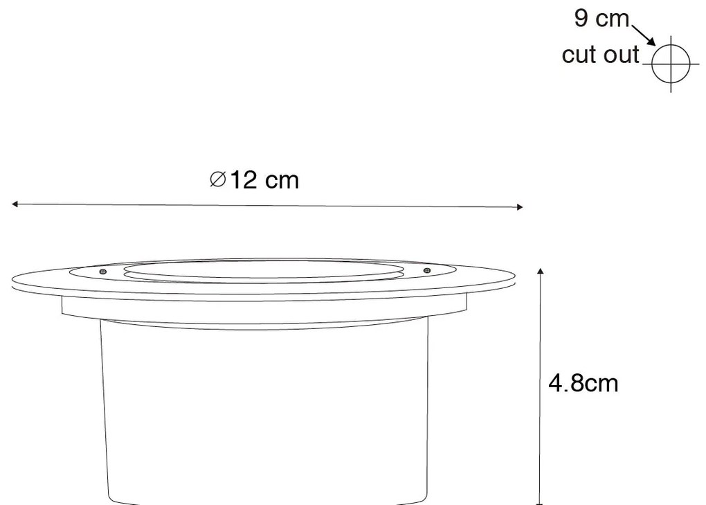 Modern fekete talajszpot LED-del IP65 napelemes - Terry