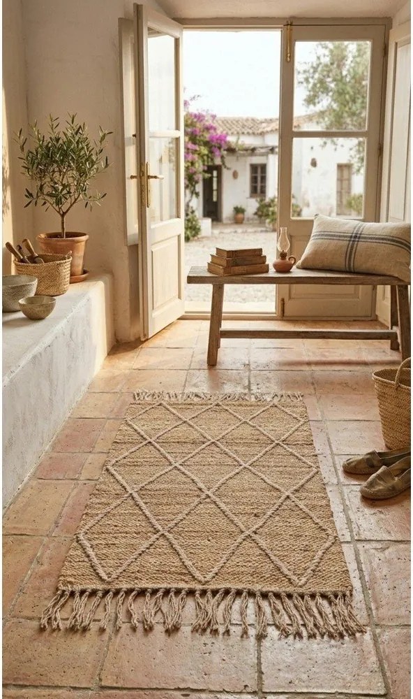 Natúr színű kézi szövésű juta szőnyeg 60x90 cm Shaila – Yes Everyday