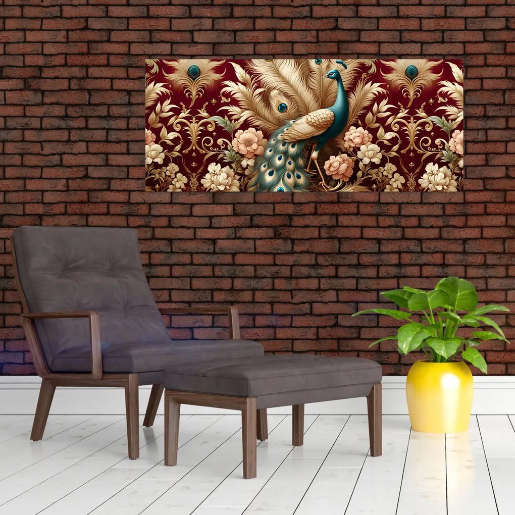 Kép – Elegáns páva (120x50 cm)