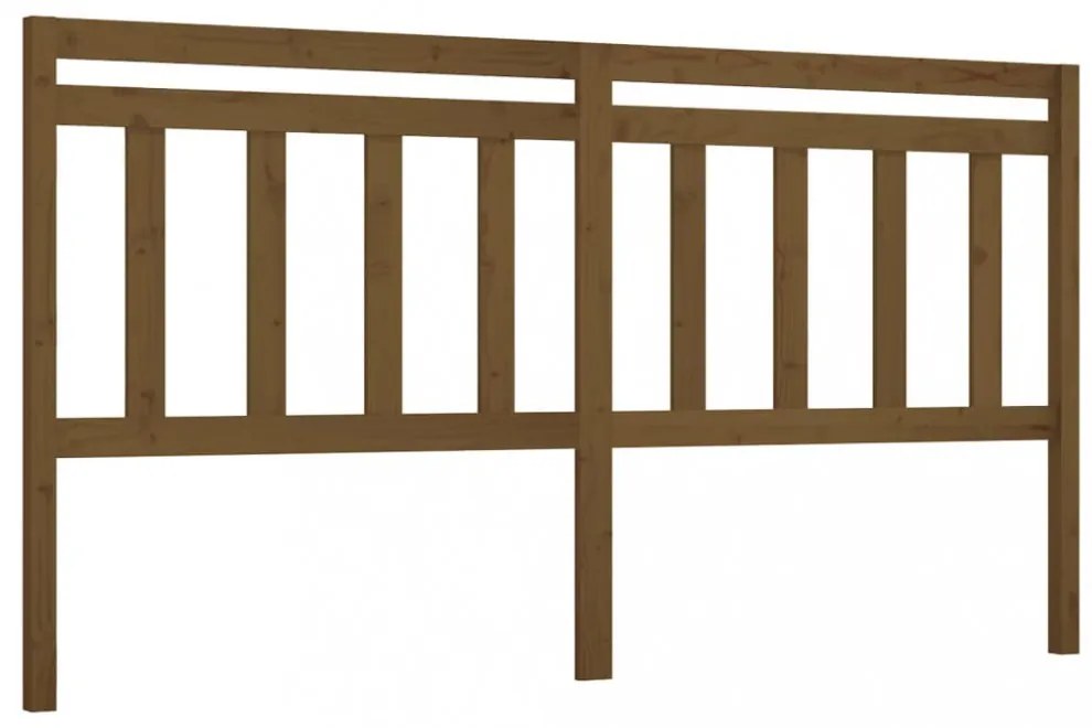 mézbarna tömör fenyőfa ágy fejtámla 206 x 4 x 100 cm