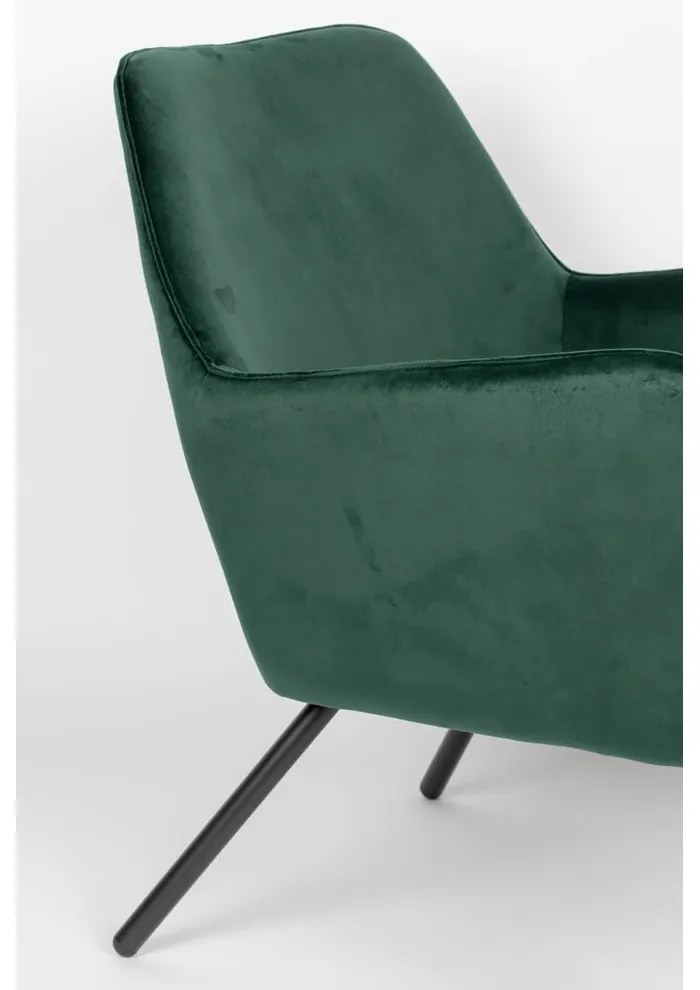 Bon sötétzöld bársony fotel - White Label