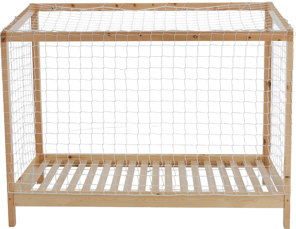 Montessori ágy, természetes/fehér/kék/piros, 90x200, FUTAL