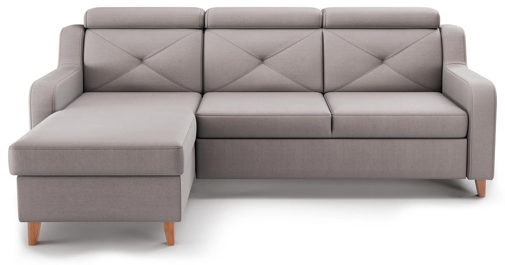 Laksaro balos ágyazható sarokkanapé - sötétbézs Jasmine 25 bársony