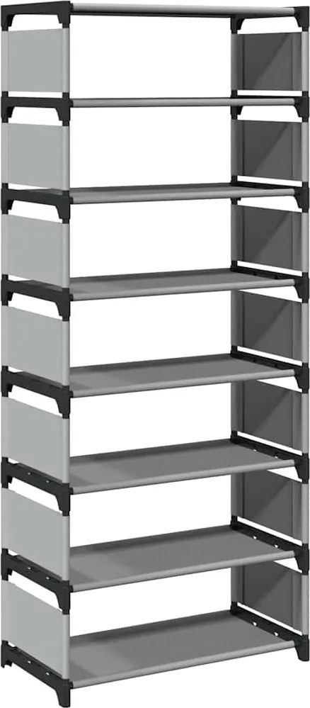 vidaXL fekete nem szőtt szövetből cipőállvány 8 szintes 54x28x124 cm