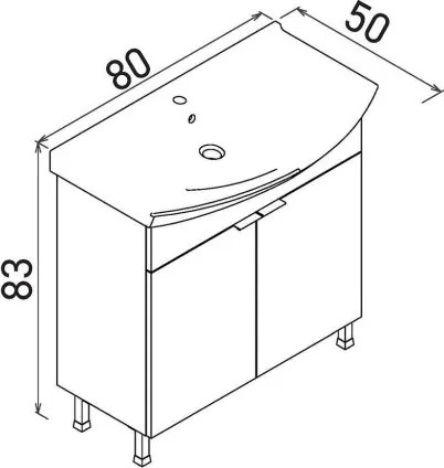 Purus mosdószekrény, 80 cm – TR785PNC1286