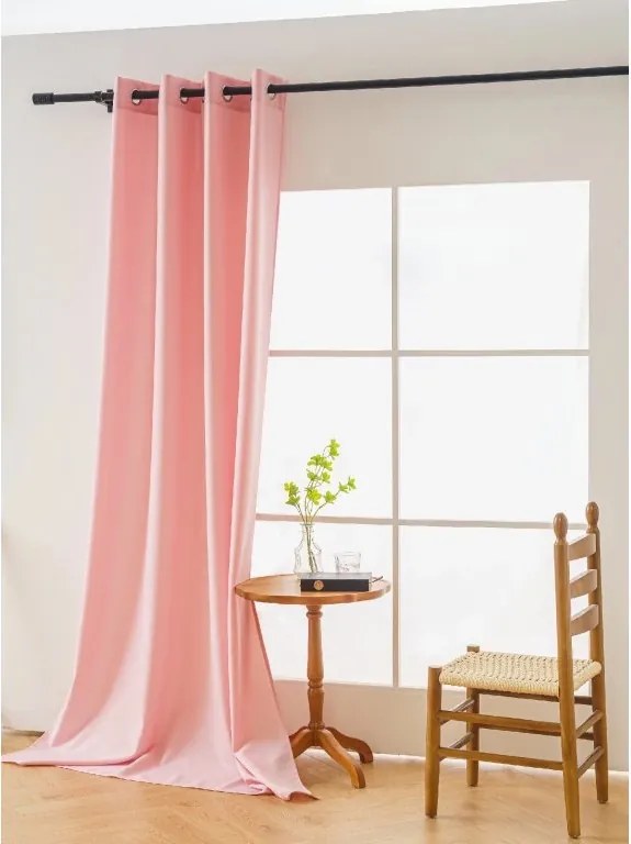 Függöny OXFORD LIGHT 140x250 cm, rózsaszín Felfüggesztés: Fém gyűrűk
