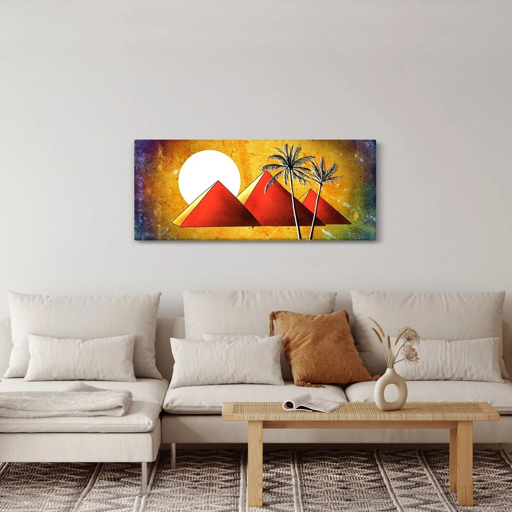 Festett egyiptomi piramisok képe (120x50 cm)