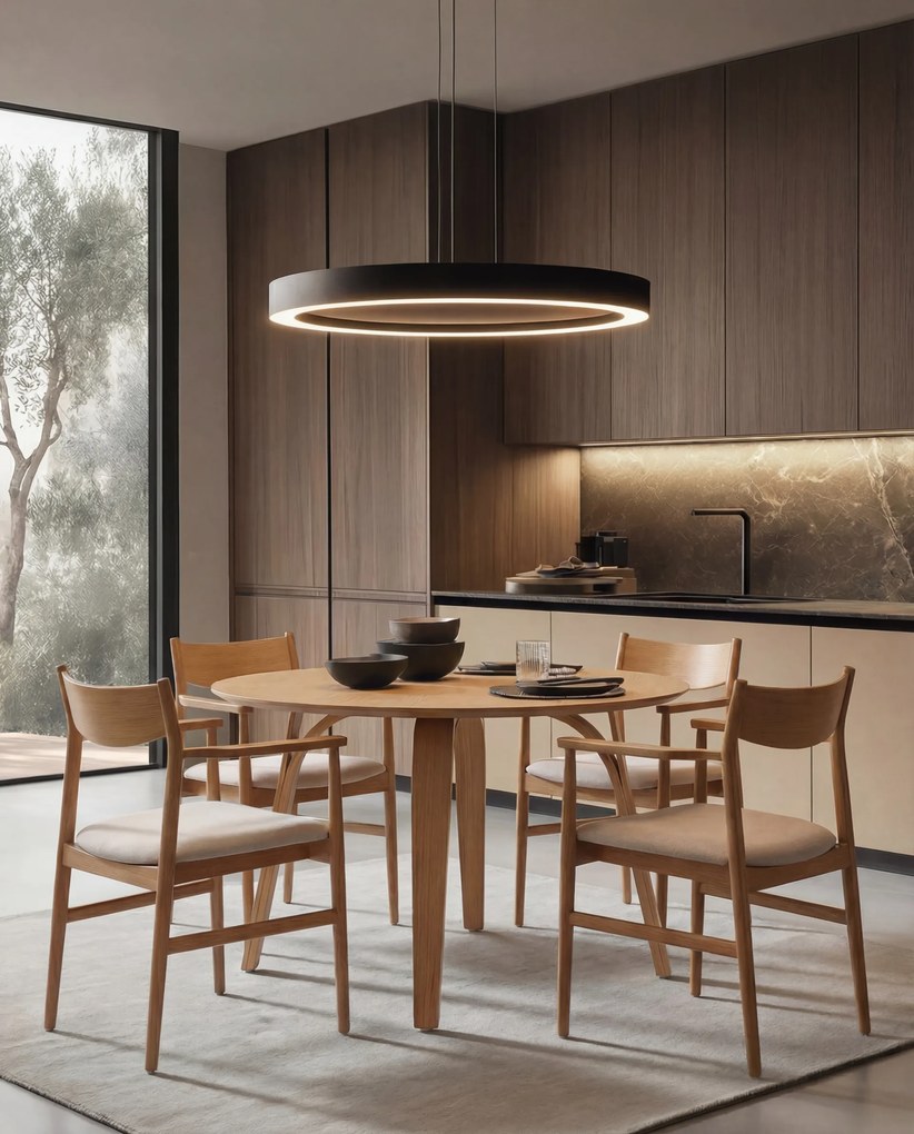 MAZZONI EXPORT BOLZANO 1200 Natúr Tölgy - KEREK FA ASZTAL KONYHÁBA ÉTKEZŐBE NAPPALIBA MODERN CLASSIC