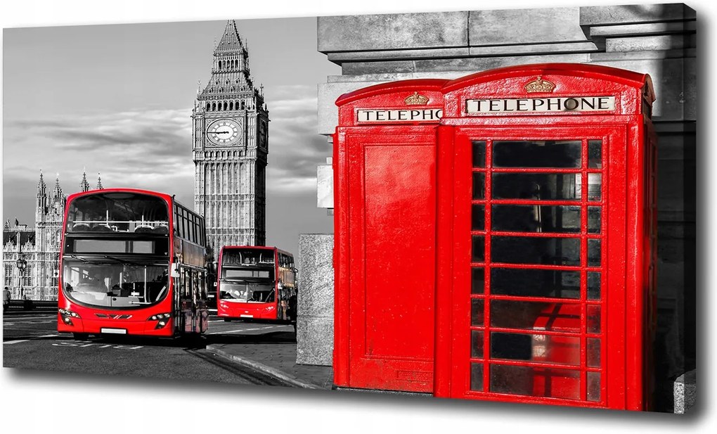 Vászonkép Piros buszok 100x70 cm