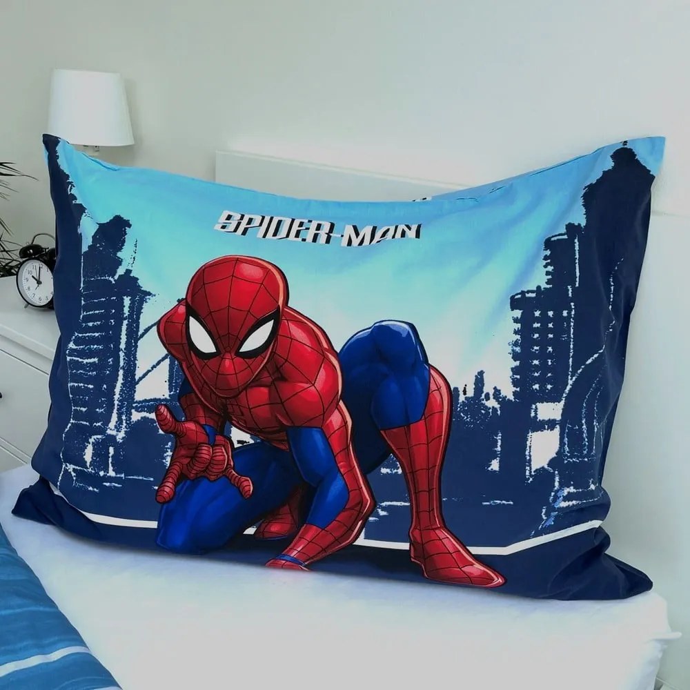 Kék egyszemélyes pamut gyerek ágyneműhuzat 140x200 cm Spider-man "Blue" – Jerry Fabrics
