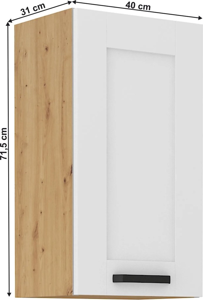 Felső szekrény, fehér/artisan tölgy, LULA 40 G-72 1F