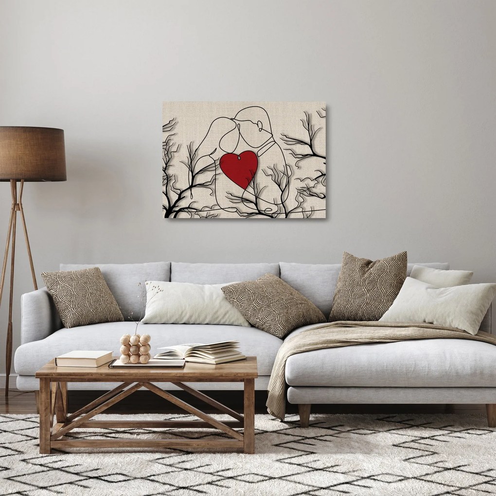 Kép - egy szerelmes pár (üvegen) (70x50 cm)