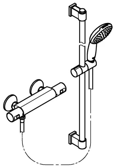 GROHE 34854001 - PRECISION START termosztátos zuhanycsaptelep, 900 mm, króm