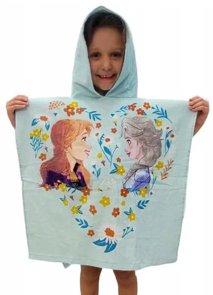 Disney Jégvarázs Flower strand törölköző poncsó 60x120 cm
