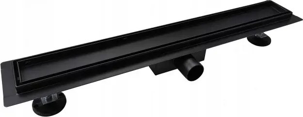 Lineáris lefolyó Alacsony Fekete 100 cm 2in1 Rozsdamentes acél Szifon csapteleppel