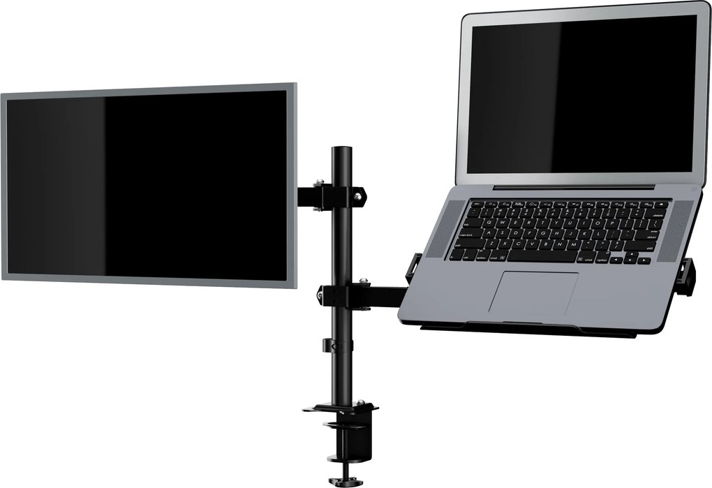 Monitor- és laptopállvány 2 az 1-ben fekete: MARK