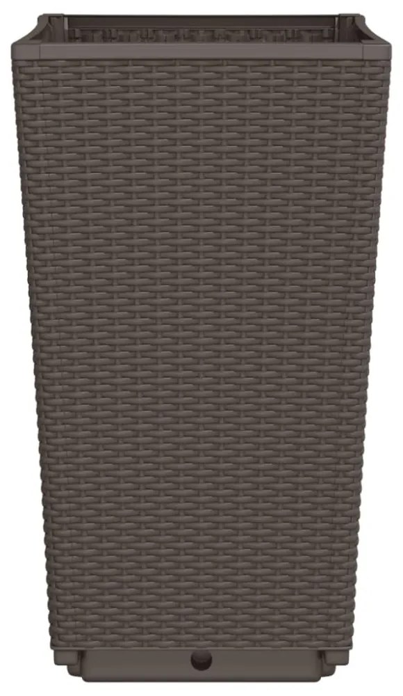 2 db barna polipropilén kerti ültetőláda 32,5 x 32,5 x 57 cm