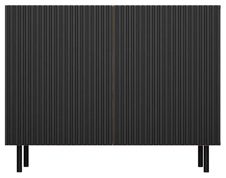 MIX Kama 2 komód (egyenes mintázat), tölgy-fekete