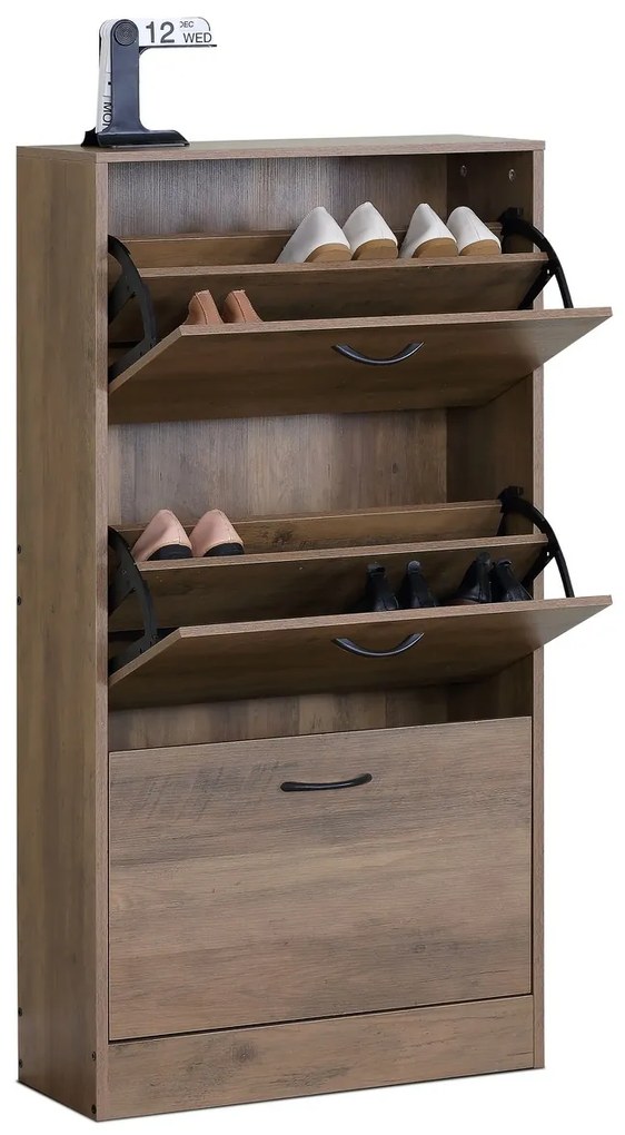 Cipősszekrény rekeszekkel G1016 ELM, jilmfa, 3 emelet